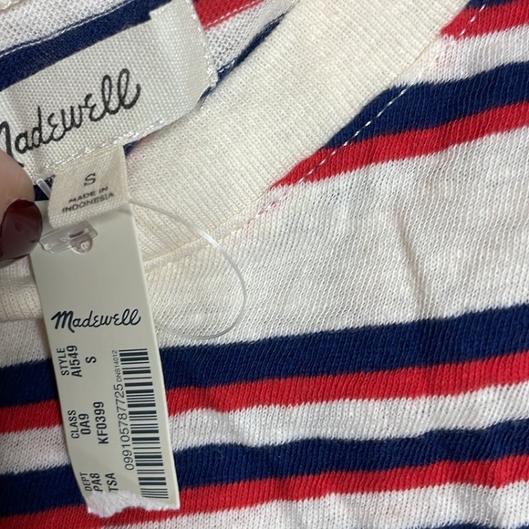Madewell | Women’s Striped Cotton T-shirt Size Small NWT - Picture 3 of 5